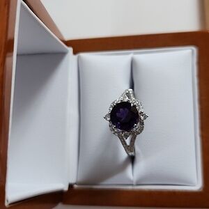 Amethyst and Diamond Ring